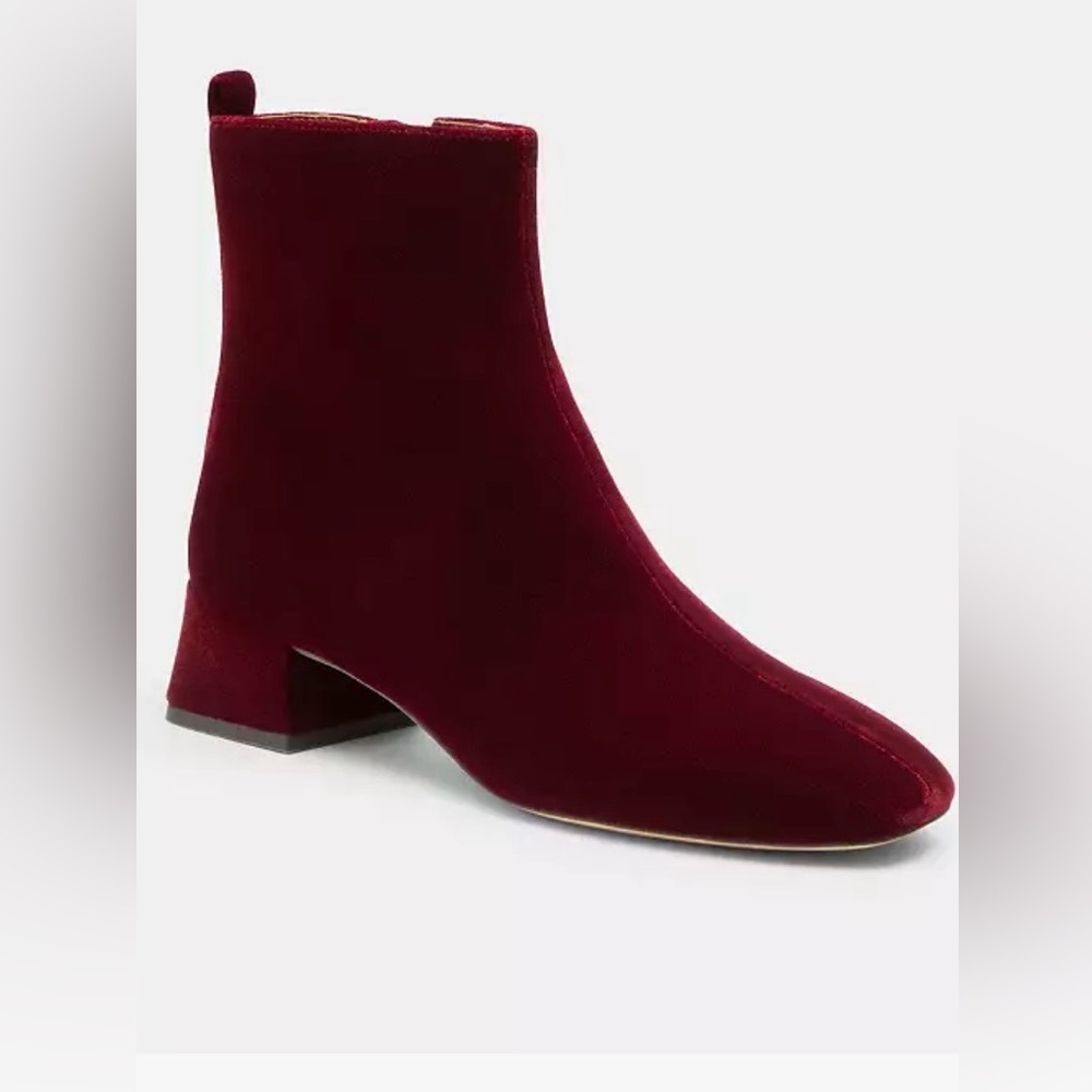 Coach Block Heel Velvet Ankle Boots